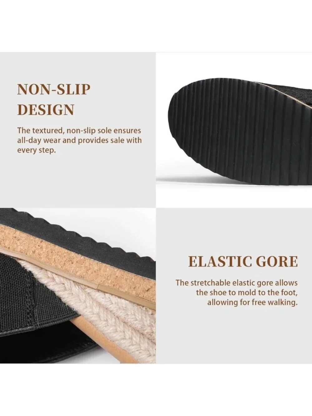 Comfortable Open Toe Wedge Sandals for Women - Stylish Summer Espadrille Slides